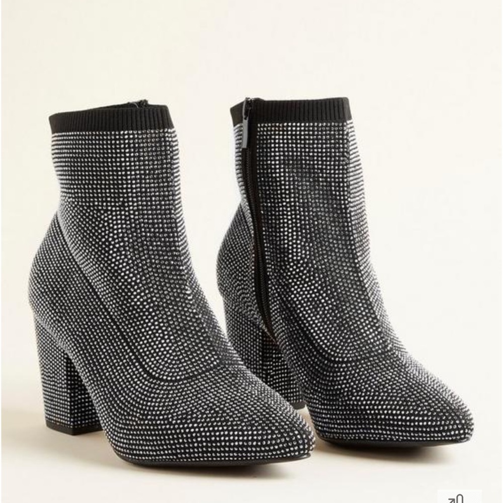 Torrid Black Stretch Knit Embellished Bootie (WW)